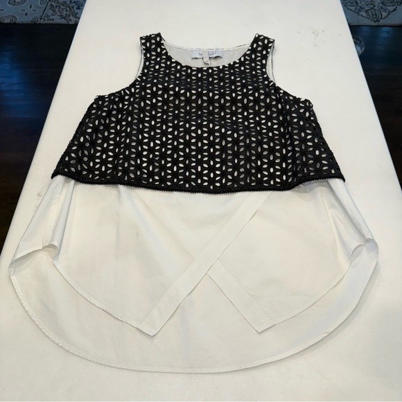 Derek Lam 10 Crosby - Black and White Eyelet Layered, Size 4 NWOT - Picture 8 of 9